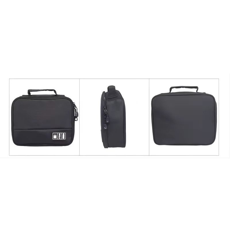 Ejeas Reise-Organizer Aufbewahrungstasche für Schiedsrichter Intercom Headset V4C Plus und V6C Pro in Schwarz mit Reißverschluss für Zubehör und USB-C Datenkabel - Bild 3