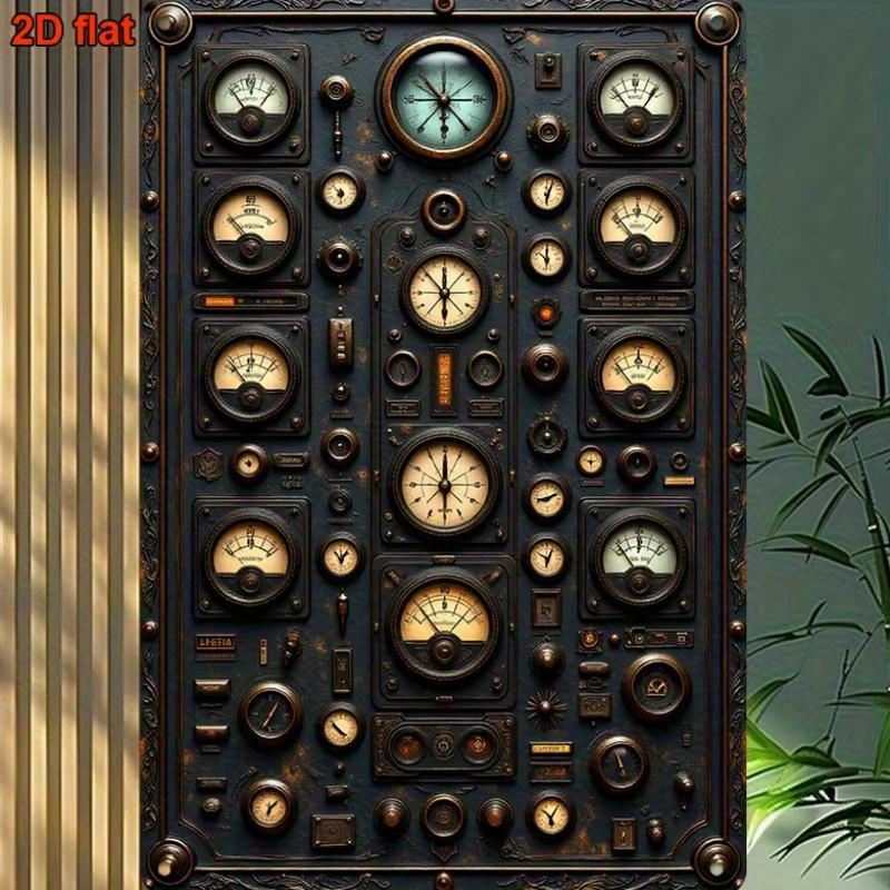 CIFBUY Retro Steampunk Metallblechschild Wanddekoration Mehrfarbig B: 20,3 cm, H: 30,5 cm - Bild 4