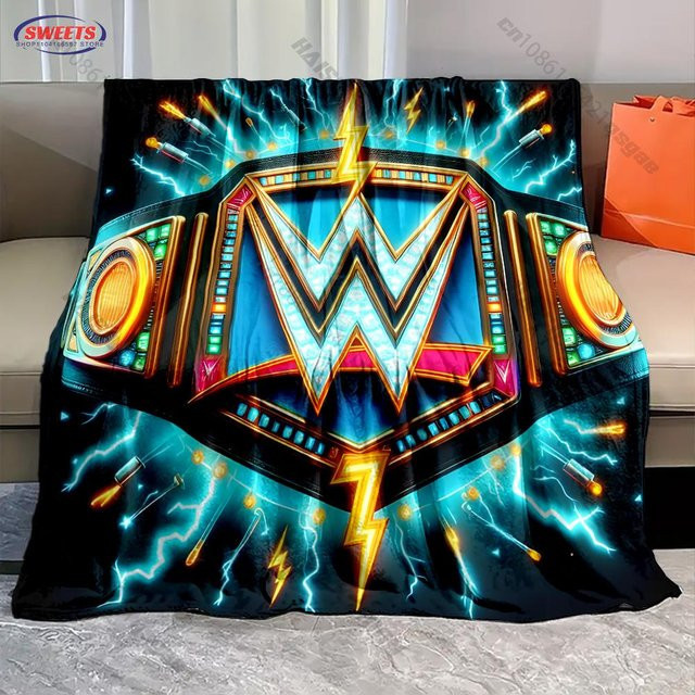 Flanellblanke von Useful Home mit W-WWE Muster in Multicolour, superweich und flauschig, B/B/H: 130 x 150 cm - Bild 1