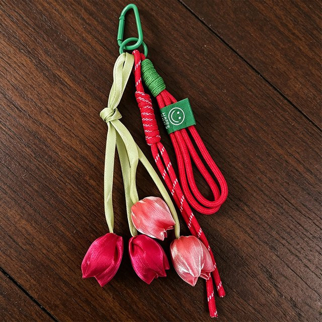 Yogodlns Taschenanhänger Tulpen-Blumen, Nylon, Schlüsselanhänger - Bild 1