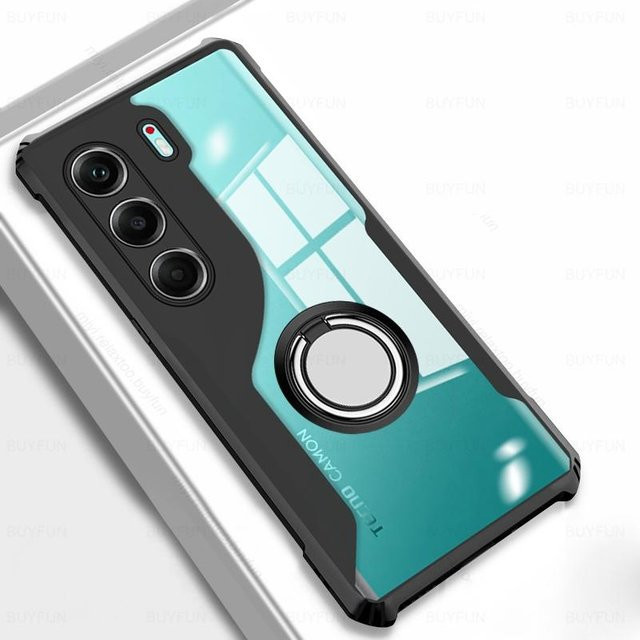 Stoßfeste Handyhülle mit magnetischem Haltering für Tecno Camon 40 Pro 5G und Camon 40 4G in Transparent - Bild 1