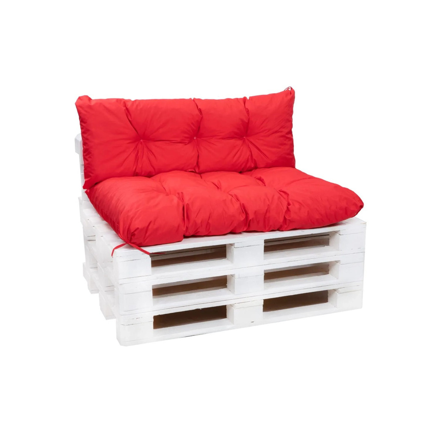 Setgarden Palettenkissen Set in Rot bestehend aus einem Sitzkissen mit Breite: 120 cm, Tiefe: 60 cm und einem Rückenkissen mit Breite: 120 cm, Tiefe: 40 cm - Bild 2