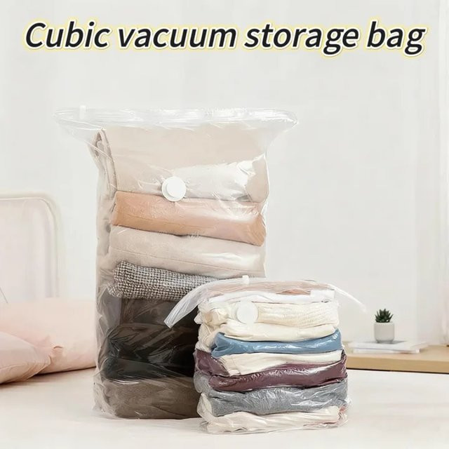 Olevo Vakuum-Plastiktüten für Kleidung und Decken, transparent, ohne Pumpe zur Komprimierung - Bild 1