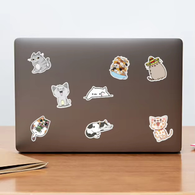 50 Stück Wasserdichte Katze Cartoon Aufkleber von BulingBulingStickers Shop in Multicolour für Telefon, Notebook und Laptop - Bild 3