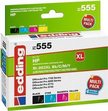 Edding Tintenpatronen Set XL Kompatibel mit HP 953XL in Schwarz, Cyan, Magenta und Gelb - Bild 1