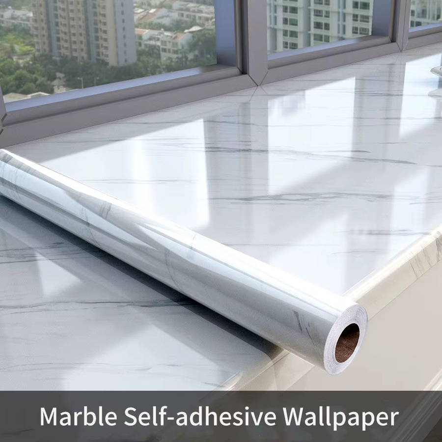 Wasserdichte selbstklebende Küchen-Perlglanzfolie aus PVC von Wokhome für moderne DIY-Wandgestaltung und Küchenmöbel - Bild 4