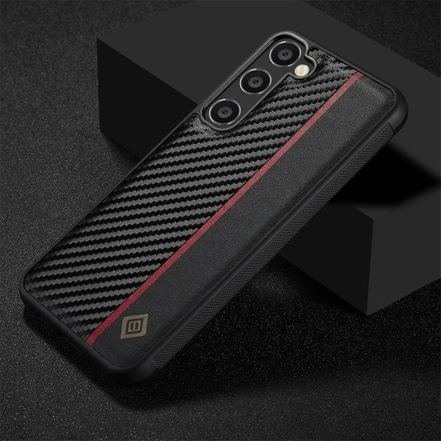 Ultradünne Lederhülle aus Kohlefaser für Samsung Galaxy A-Serie in Schwarz - Bild 1