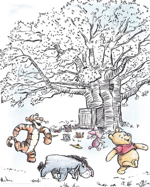 Komar Wandbild Winnie Pooh Playground aus Qualitätsvlies, Multicolor, Breite: 40 cm, Höhe: 50 cm - Bild 1