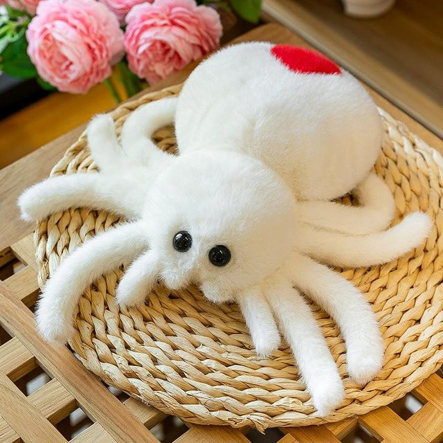 Bai Fen Bai dolls and toys Simulierte Rotfußspinne Plüschtier, weiß - Bild 1