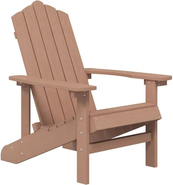 Furnicato Adirondack Gartenstuhl aus HDPE in Braun mit Metallrahmen und Armlehnen - Bild 1