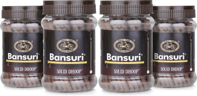 Cycle Pure Bansuri Loban Räucherstäbchen ohne Bambus, 100 g, 4er-Packung, Schwarz/Braun - Bild 1