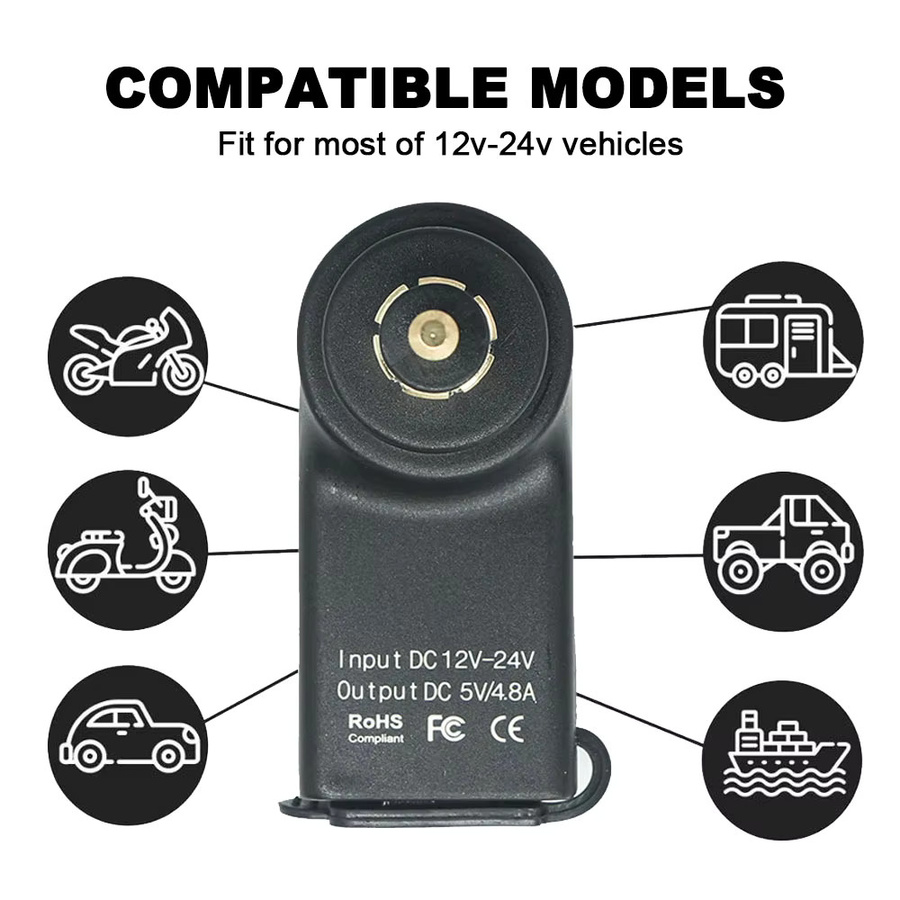 Motorrad Dual USB Steckdose Ladegerät Adapter RI2FR in Schwarz und Blau für BMW R1200RT F850GS F700GS F800 GS/ST R1300GS ADV R12 R1200GS R1250GS - Bild 5