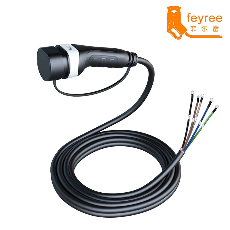 Feyree EV-Ladegerät mit Typ2 Buchse und 5m Kabel, 32A 8KW 1-phasig oder 11KW/22KW 3-phasig, IEC62196-2 Ladestation für Elektroautos, Schwarz - Bild 2