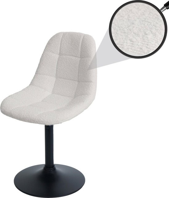 MCW Esszimmerstuhl A60 Drehstuhl mit Bouclé-Stoff in Creme - Bild 1