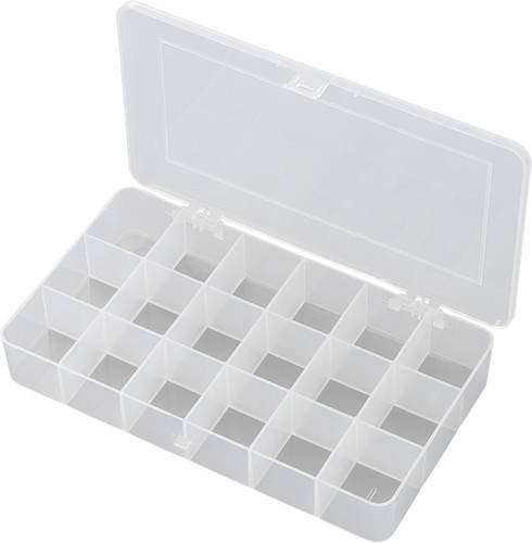 TRU Components E-107 Sortimentskasten mit 18 festen Fächern, transparent - Bild 1