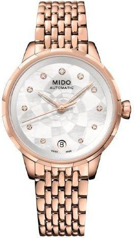 Mido Armbanduhr Automatik, Edelstahl, Weiß, Diamant, Damen - Bild 1