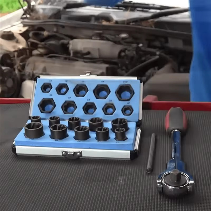 WEEKS Innensechskant Set zur Entfernung beschädigter Bolzen, Muttern und Schrauben, 10-teilig, 9-19 mm, Werkzeugset für Bohrer und Reparaturen - Bild 2