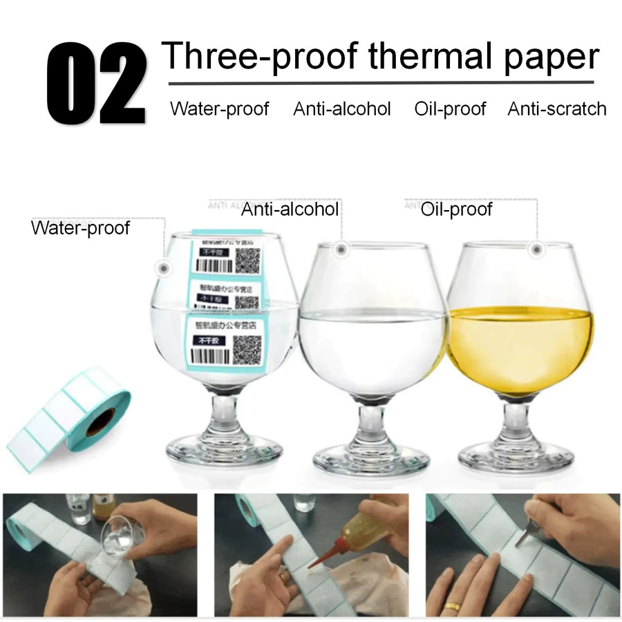 Weiße Thermo Etiketten für POS-Drucker, leeres Aufkleberpapier in verschiedenen Größen von 20 mm bis 50 mm - Bild 2