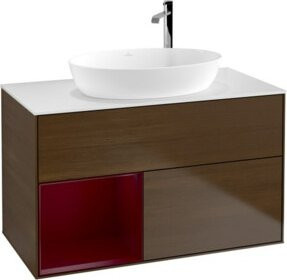 V&B Waschtischunterschrank Finion 100 Wandbeleuchtung in Weiß lackiert B/T/H: 100 x 50,1 x 50,1 cm - Bild 1