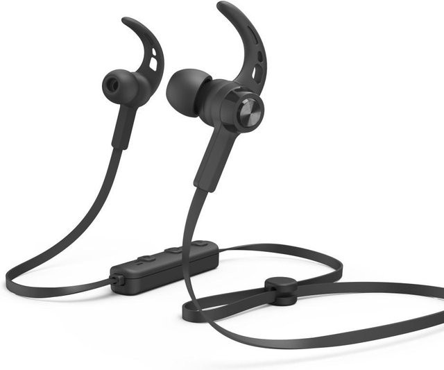 Hama Freedom Run III Bluetooth In-Ear Kopfhörer mit Mikrofon und Ear-Hook in Schwarz - Bild 1