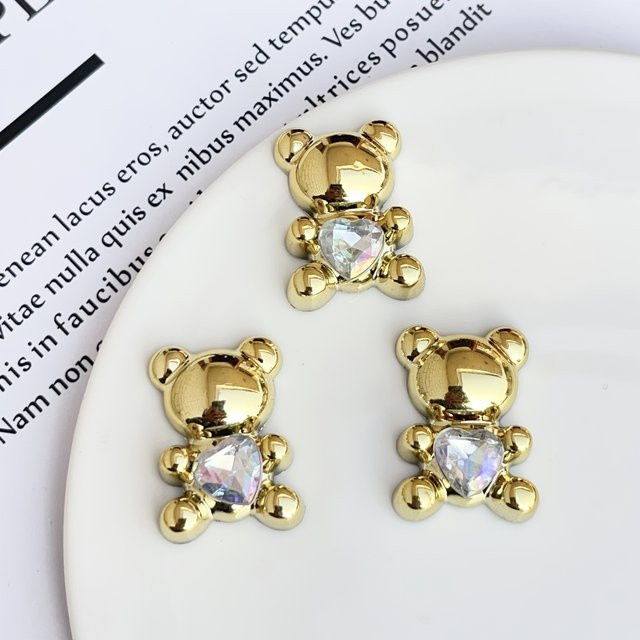 5 gemischte DIY-Tier- und Bären-Aufkleber in Gold für Scrapbook, Schmuck und Bastelarbeiten - Bild 1
