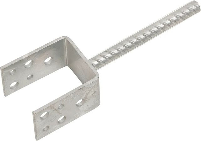 Dolle Stützenschuh U-Form zum Einbetonieren aus verzinktem Stahl in Silber, Breite: 6,1 cm - Bild 1