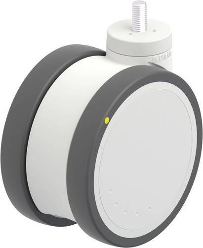 Blickle Kunststoff-Doppelrolle LKDH-PATH 125K-ELS-GS10 in Grau und Weiß mit einem Rad-Durchmesser von 125 mm und einer Tragfähigkeit von maximal 125 kg - Bild 1