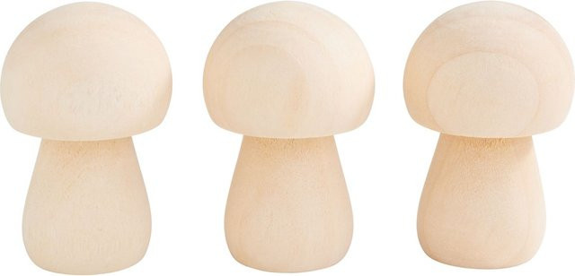 VBS Deko Pilz Steini, 3 Stück, Beige, Holz, herbstliche Dekorationen - Bild 1