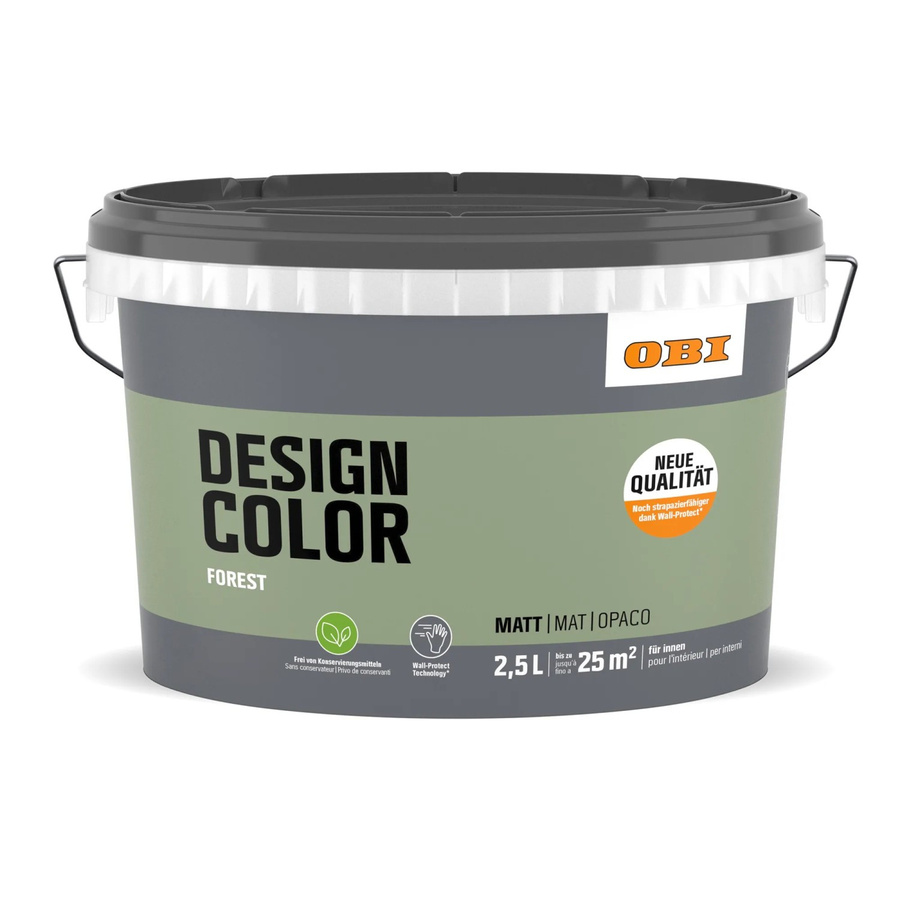 OBI Design Color Dispersion Wandfarbe Forest Green Wasserbasiert 2,5 l - Bild 2