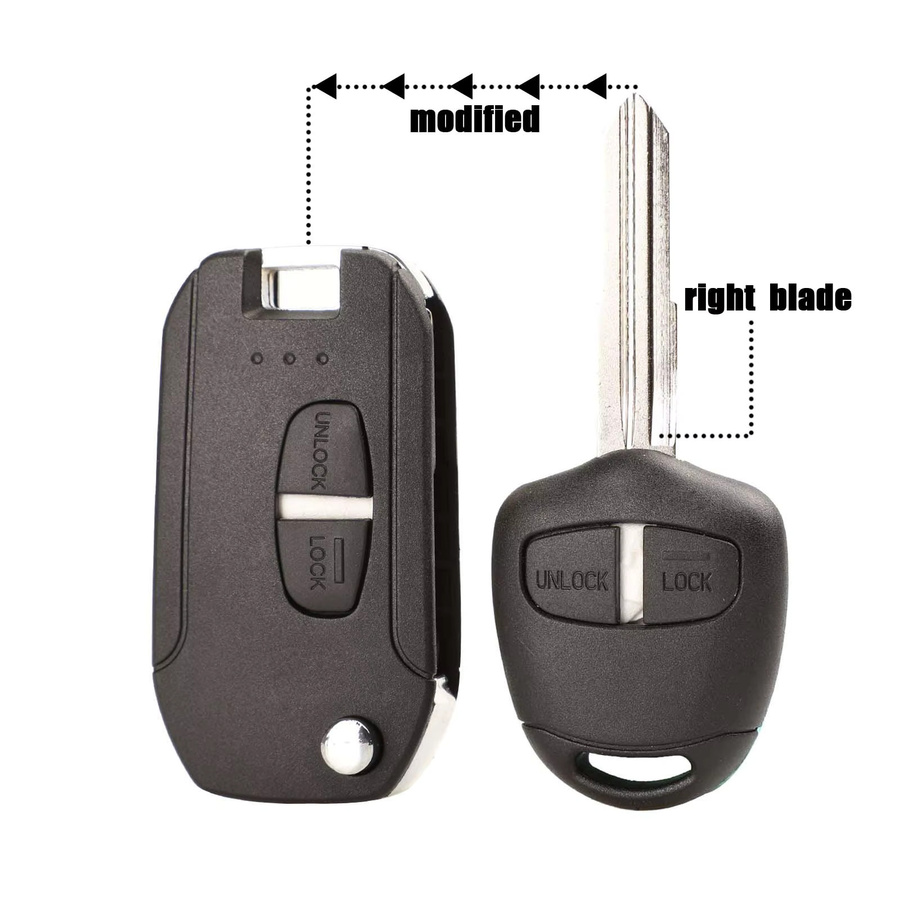Jingyuqin Modifizierte Auto Schlüssel Hülle für Mitsubishi Lancer Evo Colt Outlander Mirage Keyless mit rechter Klinge in Schwarz - Bild 3