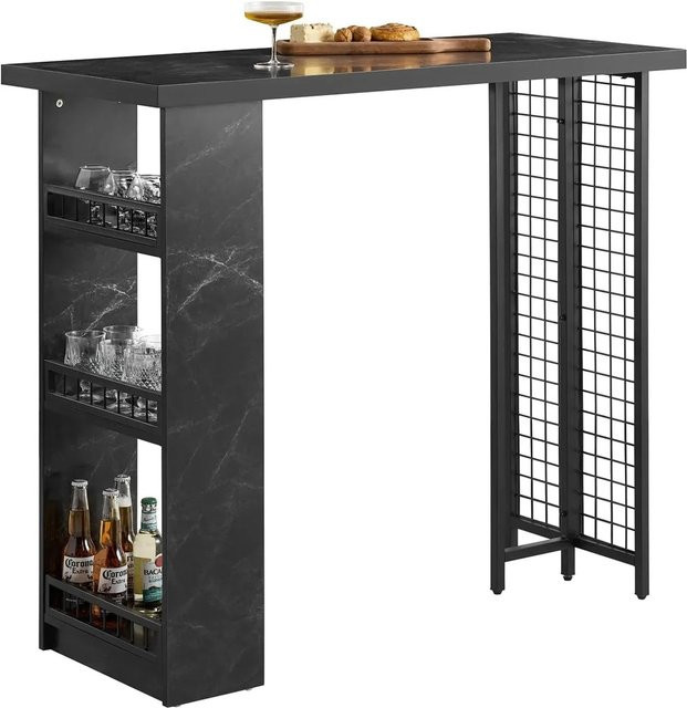 SoBuy Bistrotisch FWT100-SCH in Schwarz als Bartisch, Küchentisch oder Balkontisch mit Ablageflächen, B/T/H: 45 x 23 x 105 cm - Bild 1