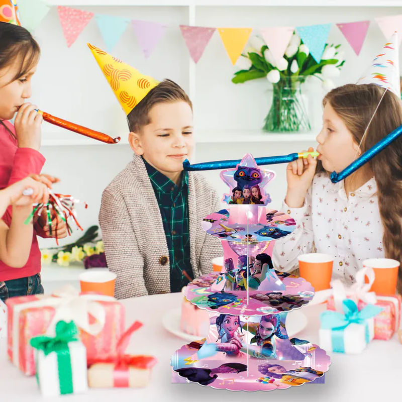 Bandai Dämonenjäger Dreistöckiger Tortenständer aus Kunststoff, Mehrfarbig, Rund, Ideal für Halloween und Kindergeburtstage - Bild 4