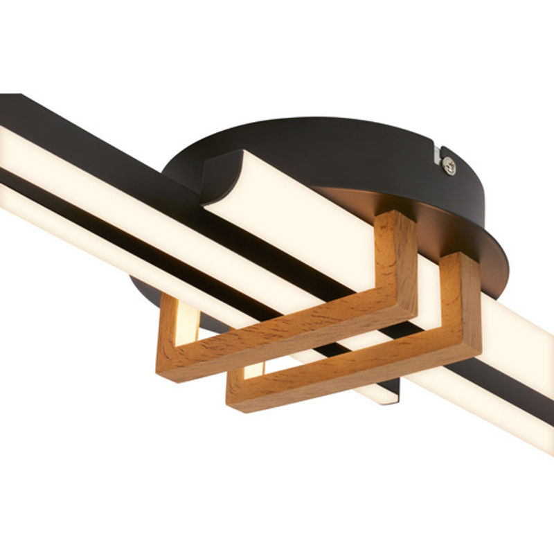 BRILONER LED Deckenleuchte mit Eckprofil aus Holz in Schwarz mit 3er Stab und 21 W - Bild 5