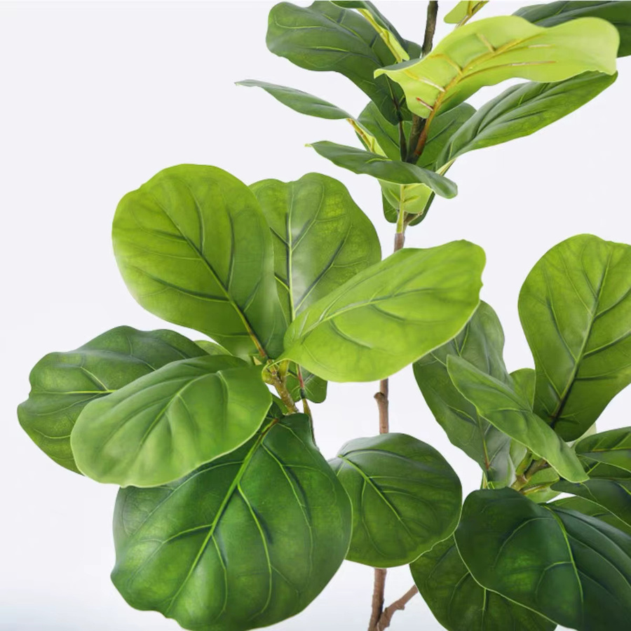 Qinye Künstlicher Ficus Dreizweigiger Ast in Grün als Bodenhohe Topfpflanze für die Innenraumgestaltung - Bild 3