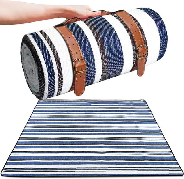Wasserdichte Picknickdecke von Binchi Keji Travel, faltbare Stranddecke für Camping und Wandern, braun, B/T/H: 200 x 200 cm - Bild 1