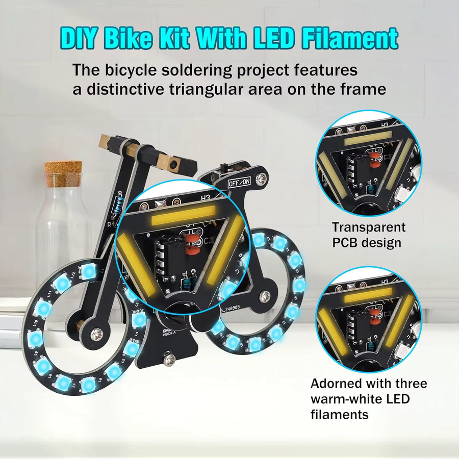 IST DIY Fahrrad Lötprojekt, Elektronische Suite mit SMD RGB LED Lichter, Knopfsteuerung - Bild 3