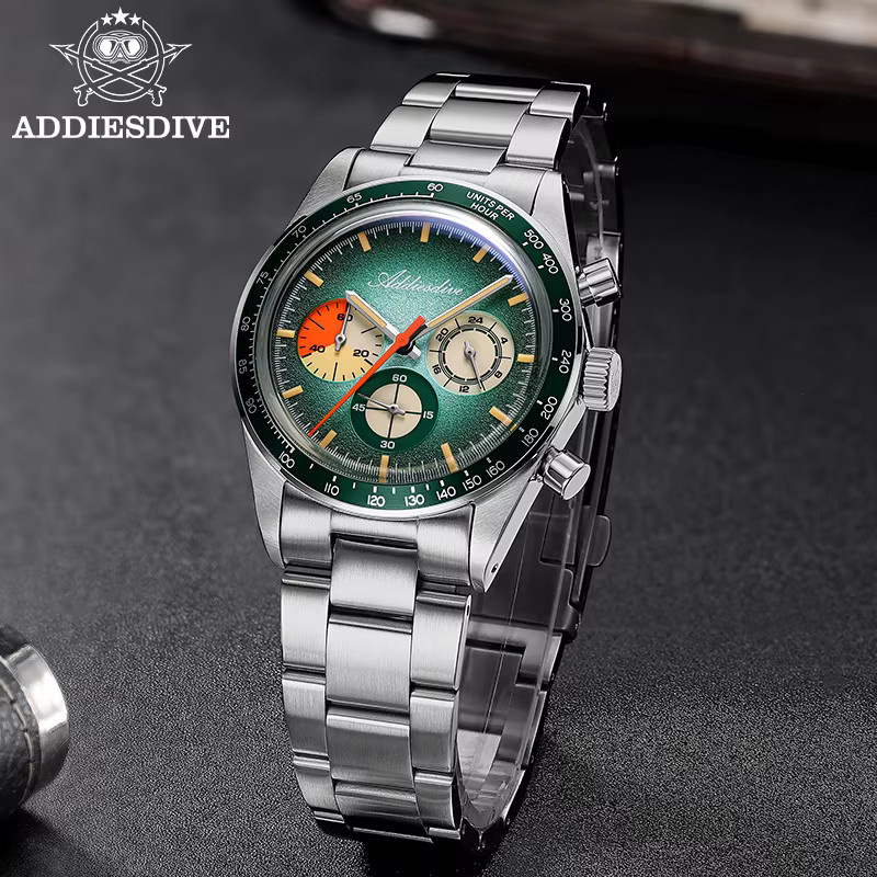 ADDIESDIVE Chronograph, Edelstahl, Schwarz, Quarz, Herren - Bild 5