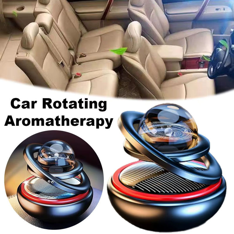 Solarbetriebener Auto Lufterfrischer mit rotierender Planet-Aromatherapie in Rot - Bild 3