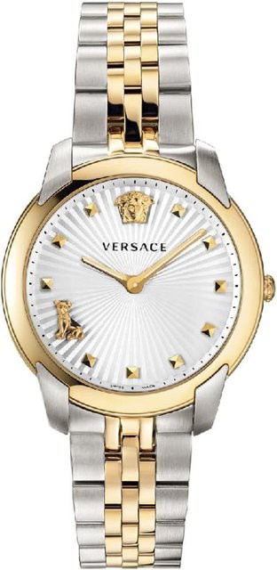 Versace Armbanduhr, Edelstahl, Bicolor, Quarz, 38 mm, Damen, Silber - Bild 1