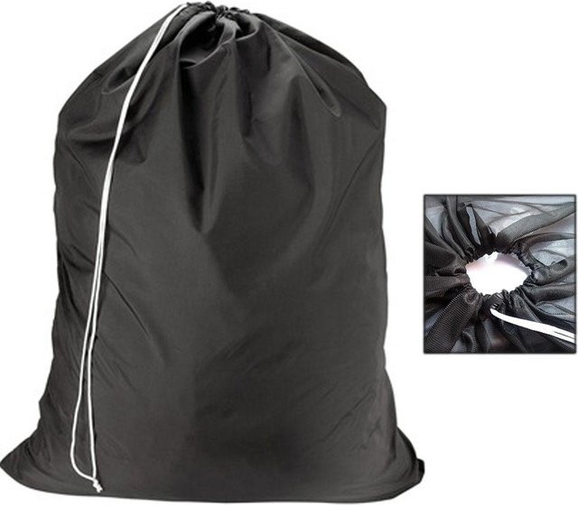 Wäschenetz-Tasche Love Home Garden mit Kordelzug in Schwarz, B/H: 60 x 90 cm - Bild 1