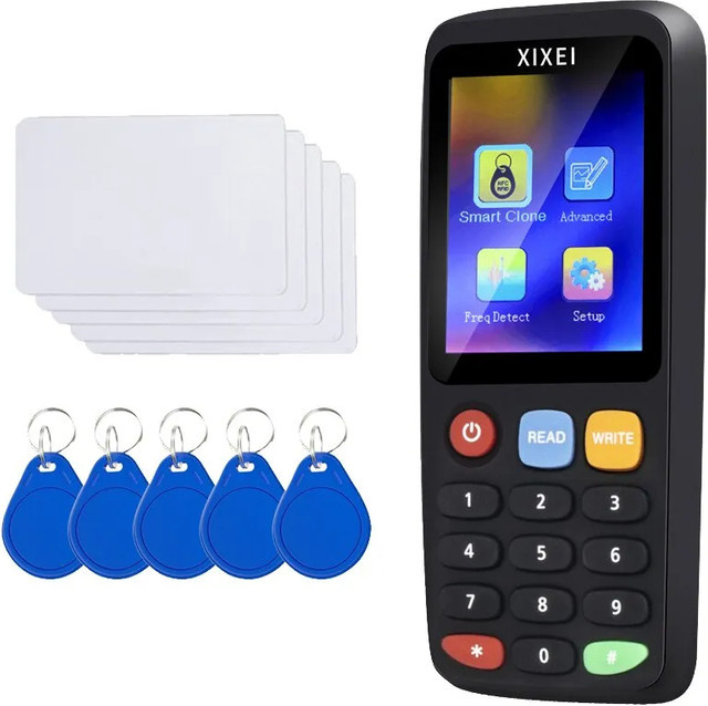 Anruhoo X7 Smart Card Reader RFID Key Clone Kopierer für 125 kHz und 13,56 MHz NFC Tag Programmierer in Schwarz - Bild 1