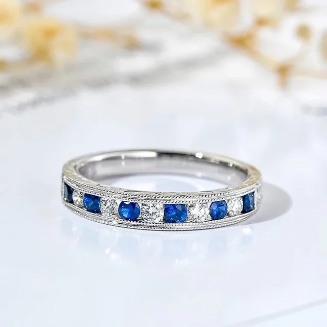 Huitan Ringe, Zirkonia, blau/weiß, Damen - Bild 1