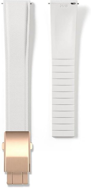 PINSENDA Uhrenarmband FKM-Gummi, 20mm, weiß/roségold, Herren - Bild 1