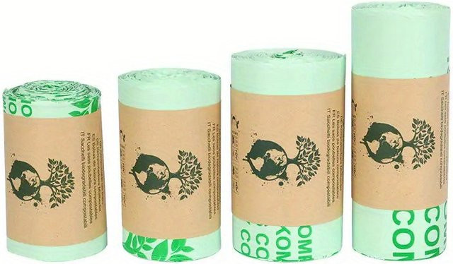 Untior Kompostierbare Müllbeutel aus pflanzlichen Materialien, Grün, 25er Packung - Bild 1