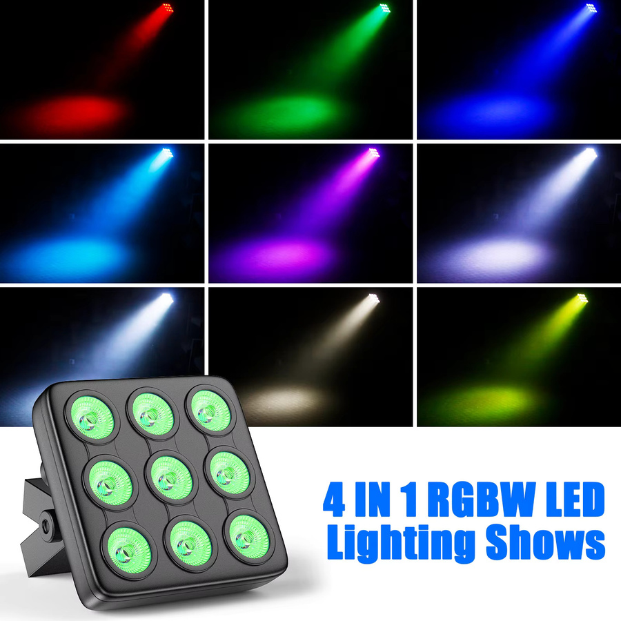 Yiflamefly 4er Set Quadratische Par-Scheinwerfer mit 180W RGBW LED Bühnenbeleuchtung und DMX-Steuerung für DJ, Party und Show - Bild 3