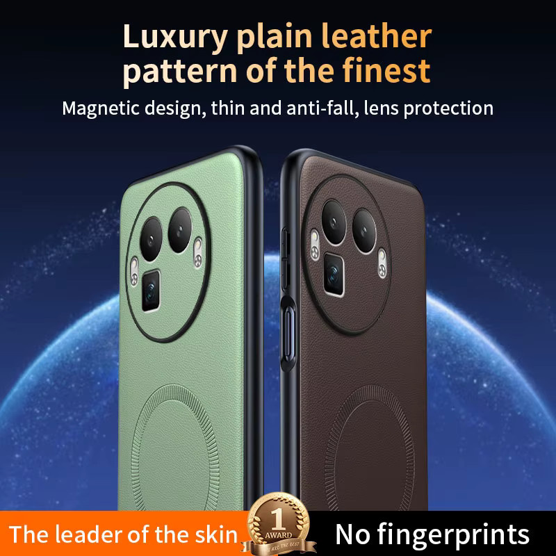 Magnetische Leder-Schutzhülle für OPPO Realme GT 8 Pro und GT8 in Schwarz mit MagSafe-Unterstützung und mattem Finish - Bild 4