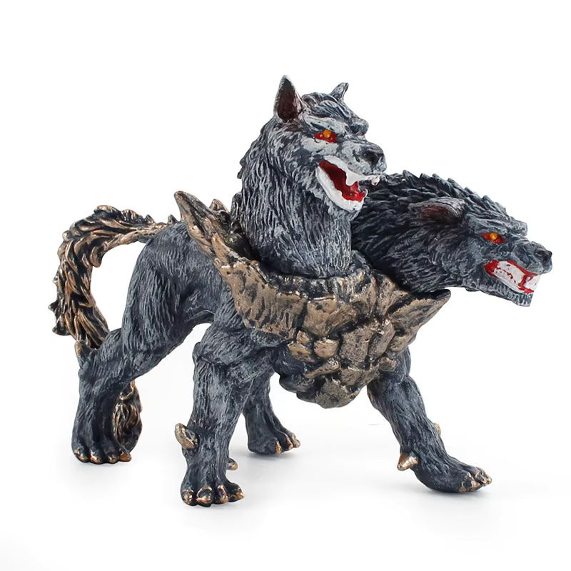 ODILO Cerberus Figur Mythischer zweiköpfiger Hund als Desktop Ornament aus Kunststoff in Mehrfarbig - Bild 2