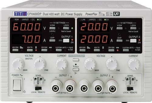 Aim TTi CPX400D Labornetzgerät mit 2 Ausgängen, einstellbar 0 - 60 V/DC und 0 - 20A, 840W, grau - Bild 1
