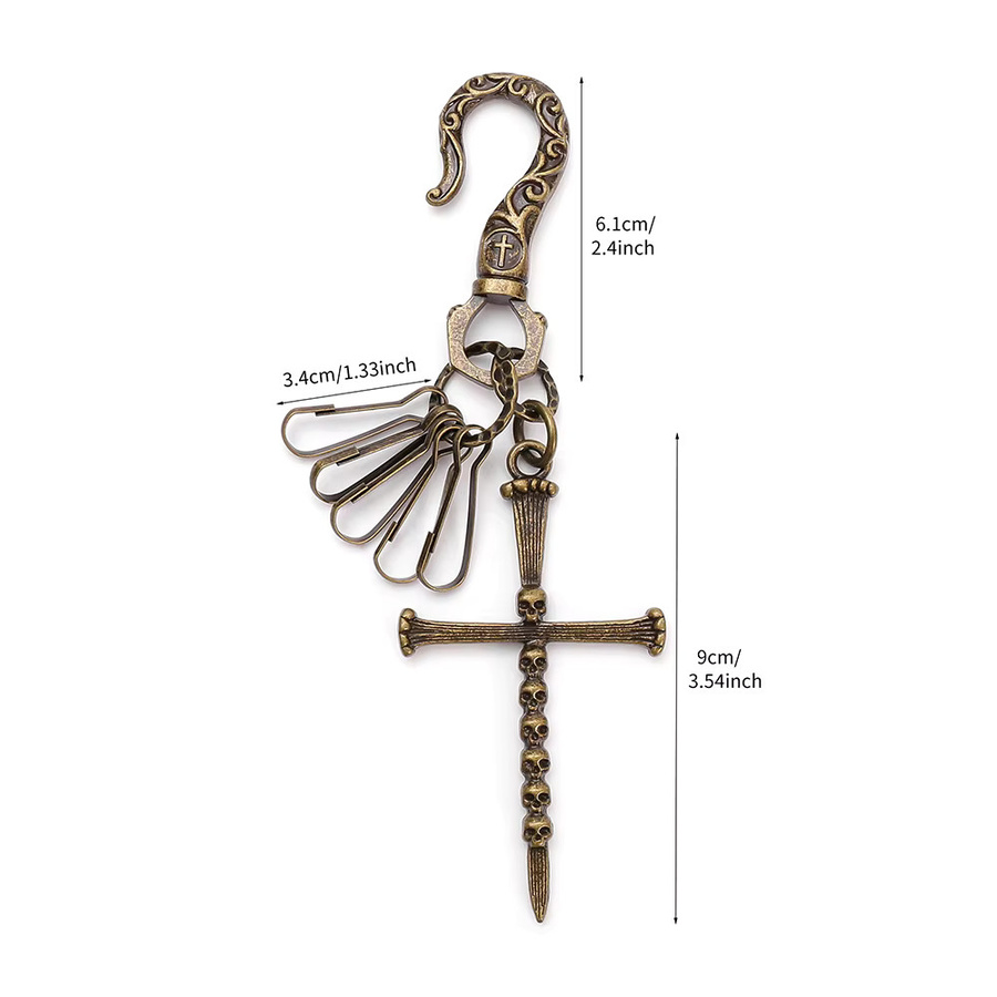 DPANCO Anhänger Schädel Kreuz, Silber, Unisex - Bild 2