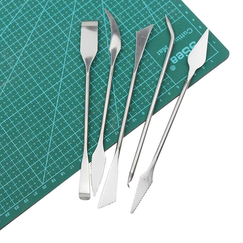 RLJLIVES Schnitzmesser Set aus Edelstahl und Keramik für Ton, Bildhauerei und Polymer Clay, 5 Stück, Silber - Bild 3